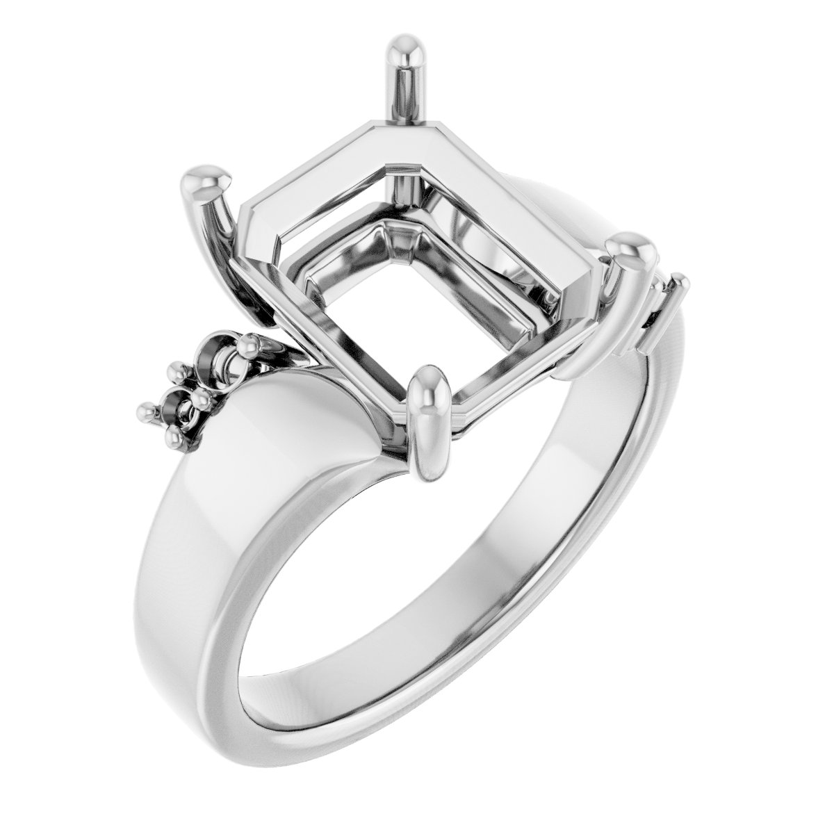 Accented Bypass Engagement Ring