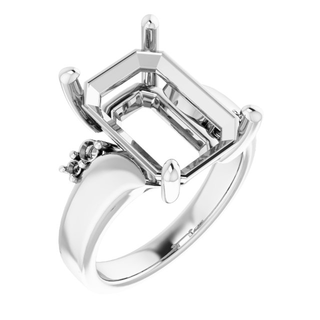 Accented Bypass Engagement Ring