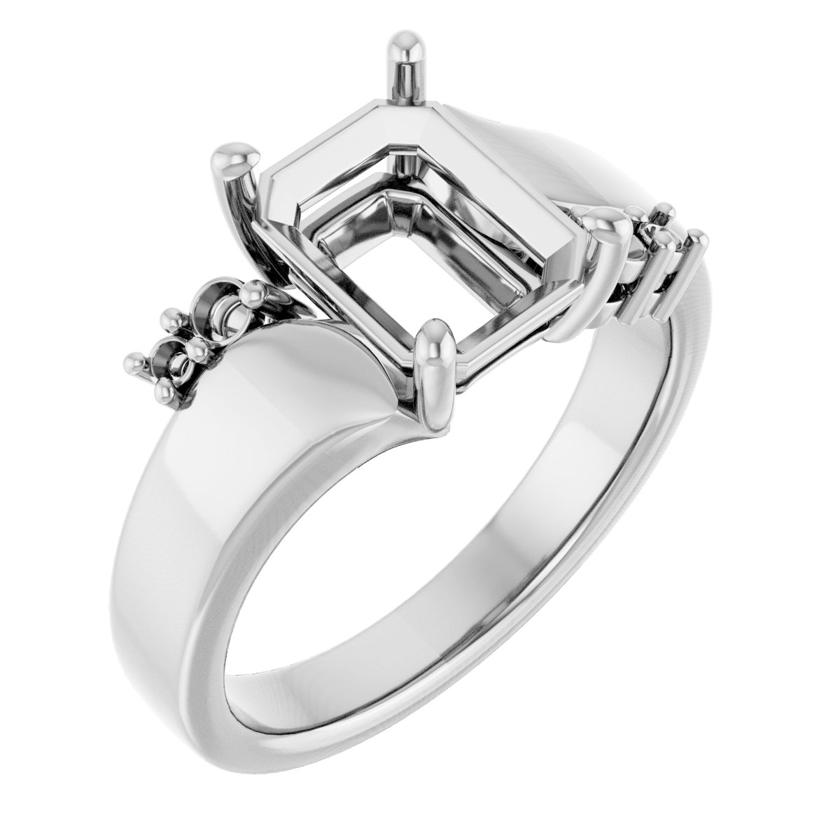 Accented Bypass Engagement Ring