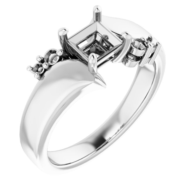 Accented Bypass Engagement Ring