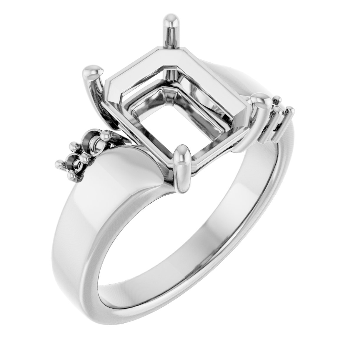 Accented Bypass Engagement Ring