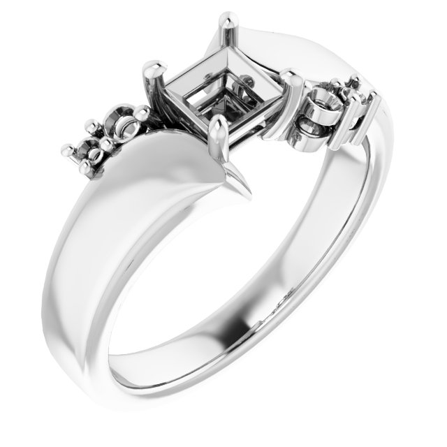 Accented Bypass Engagement Ring