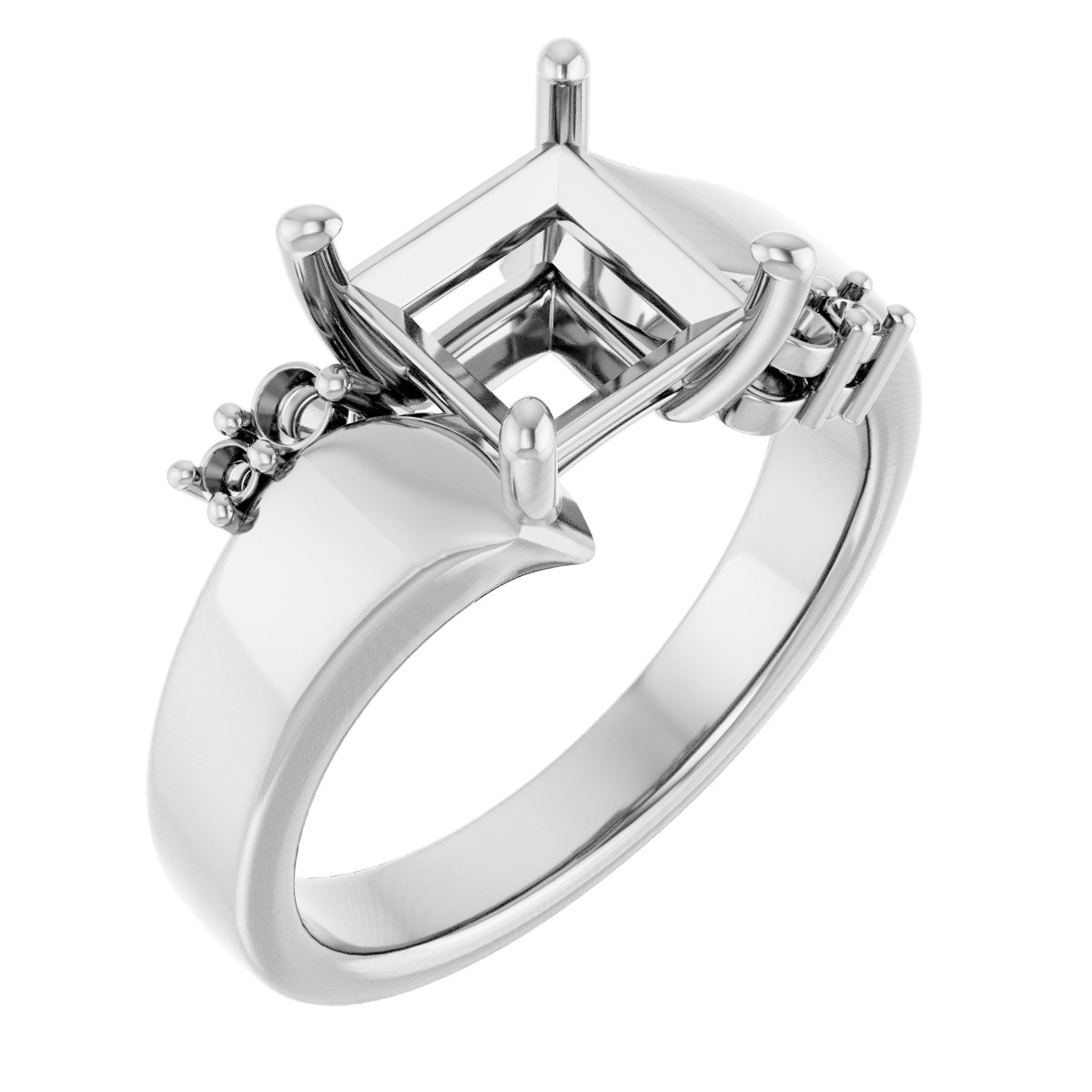 Accented Bypass Engagement Ring