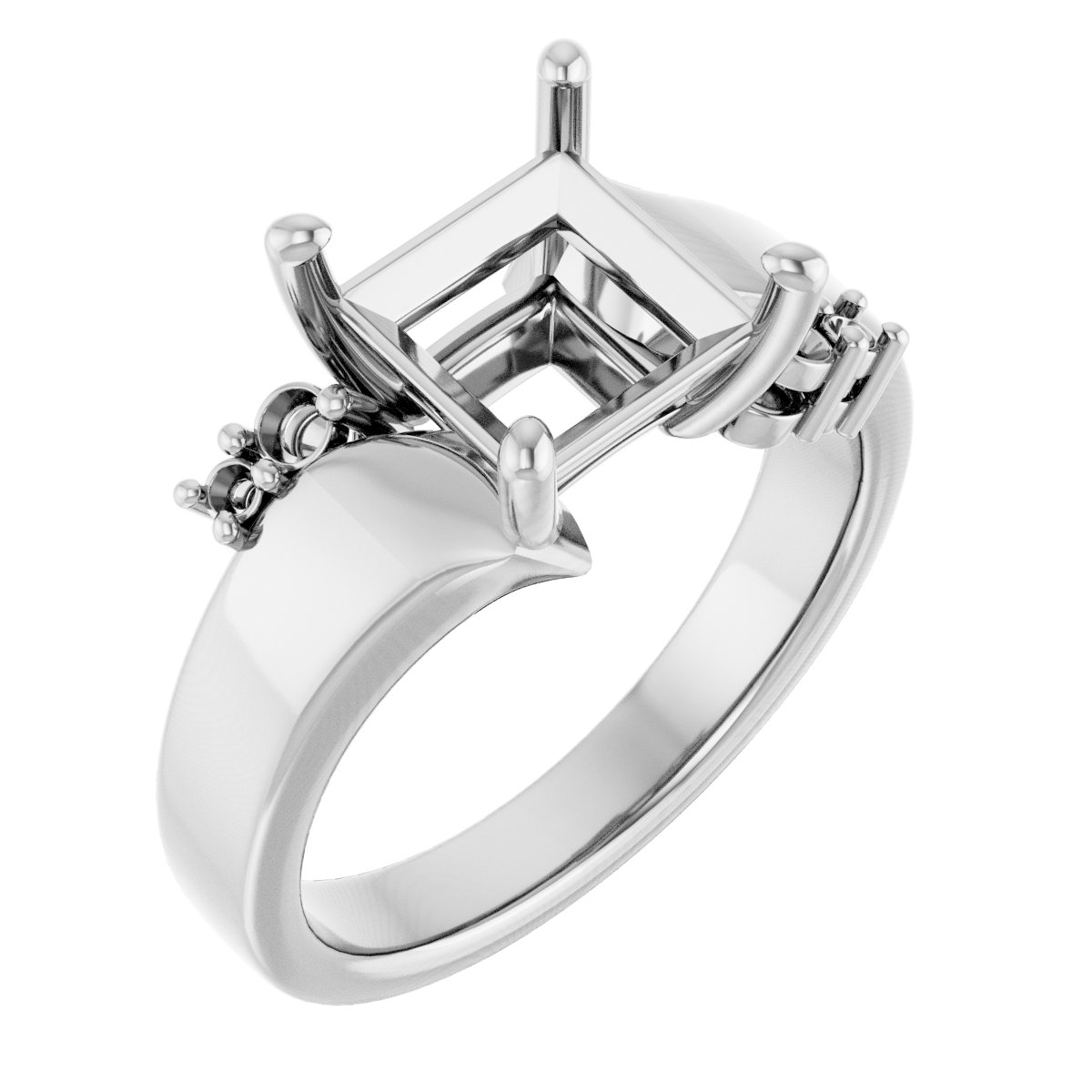 Accented Bypass Engagement Ring
