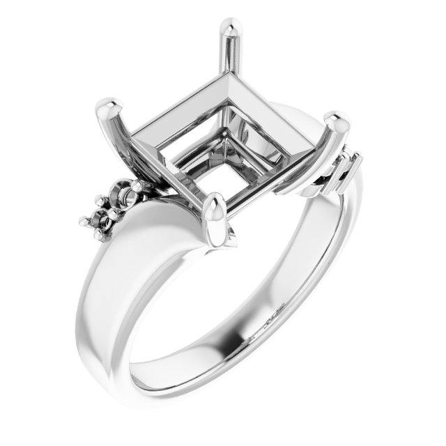 Accented Bypass Engagement Ring