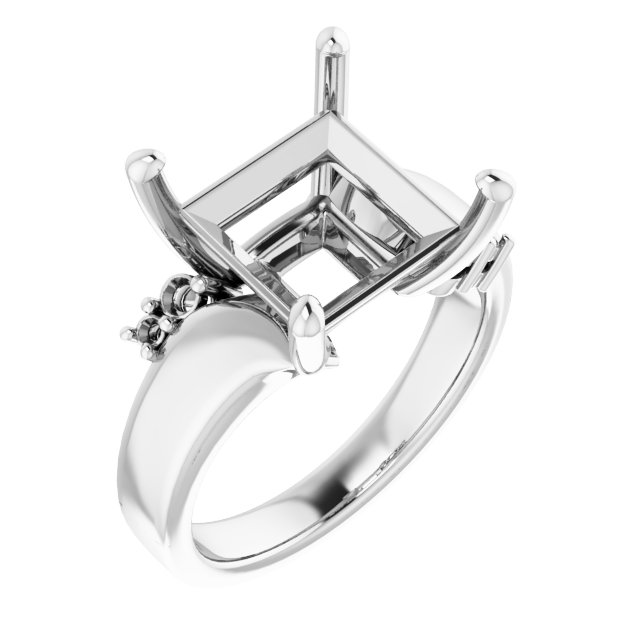 Accented Bypass Engagement Ring