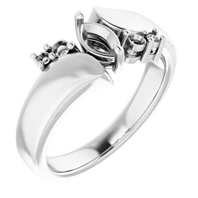 Accented Bypass Engagement Ring