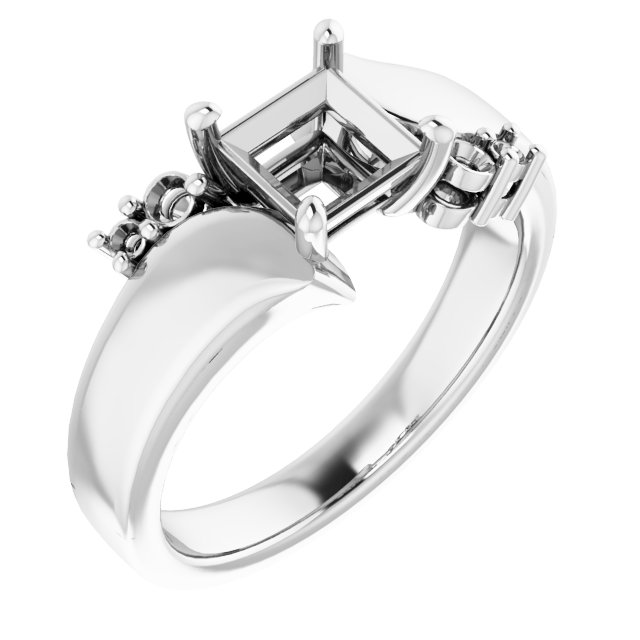 Accented Bypass Engagement Ring