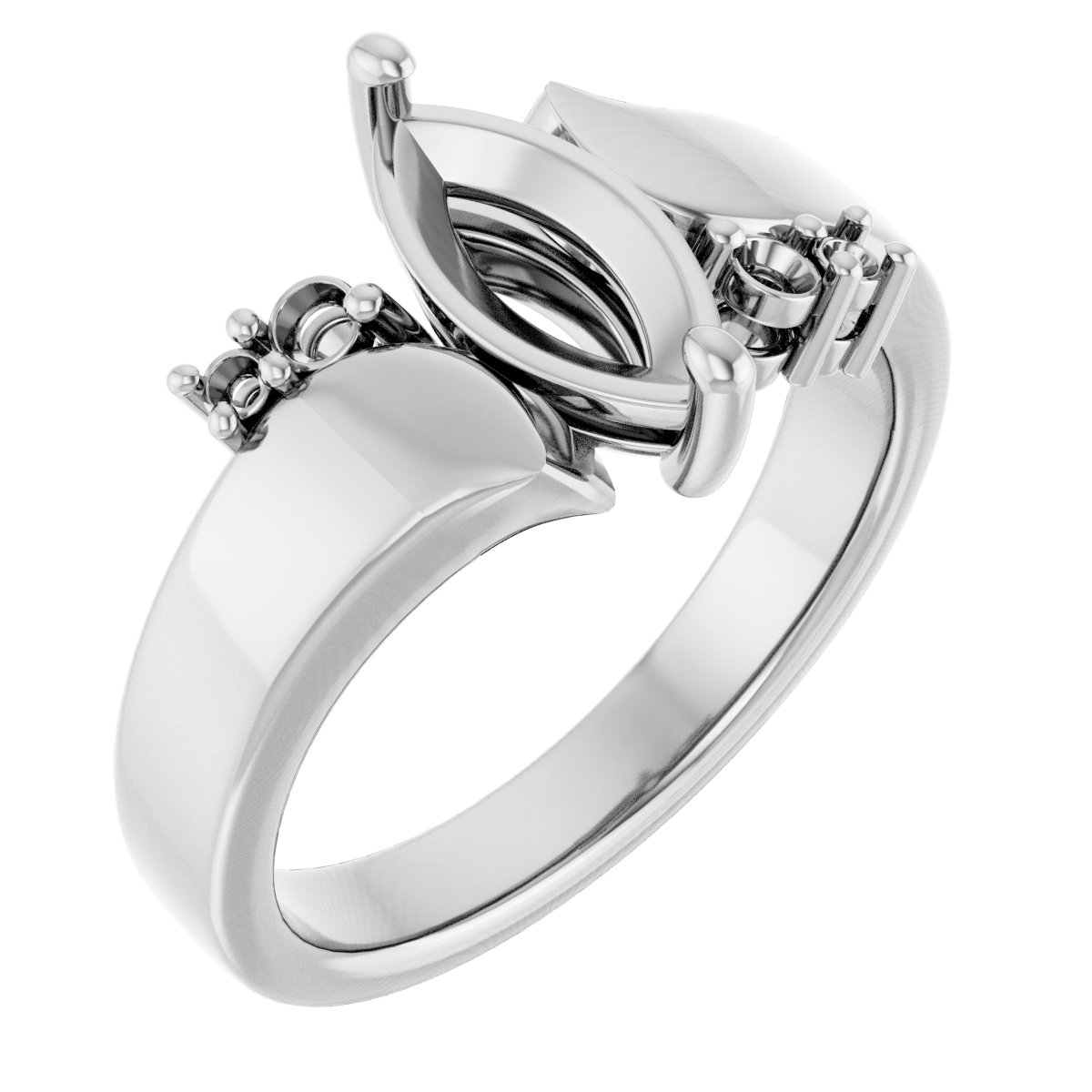 Accented Bypass Engagement Ring