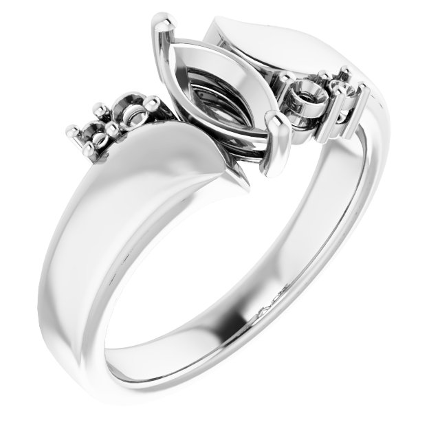 Accented Bypass Engagement Ring