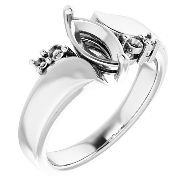 Accented Bypass Engagement Ring