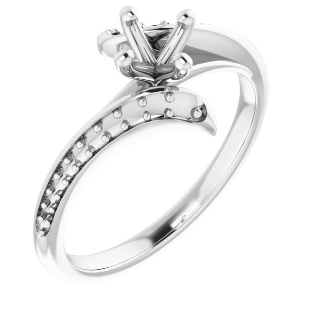 Accented Bypass Engagement Ring