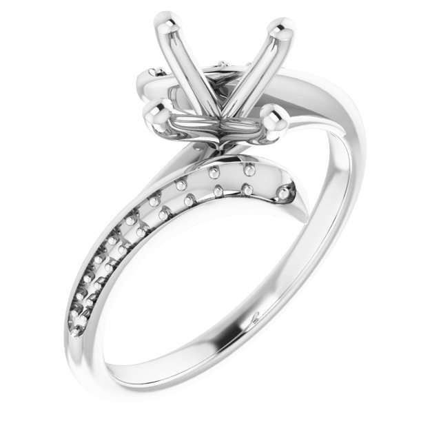 Accented Bypass Engagement Ring