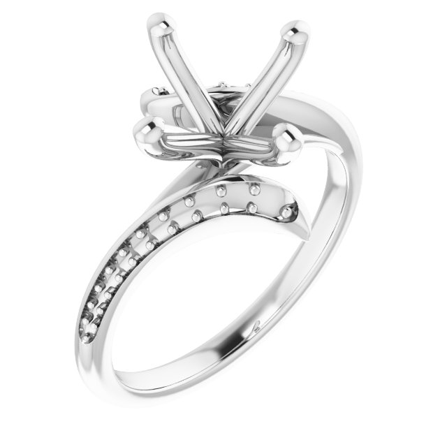 Accented Bypass Engagement Ring