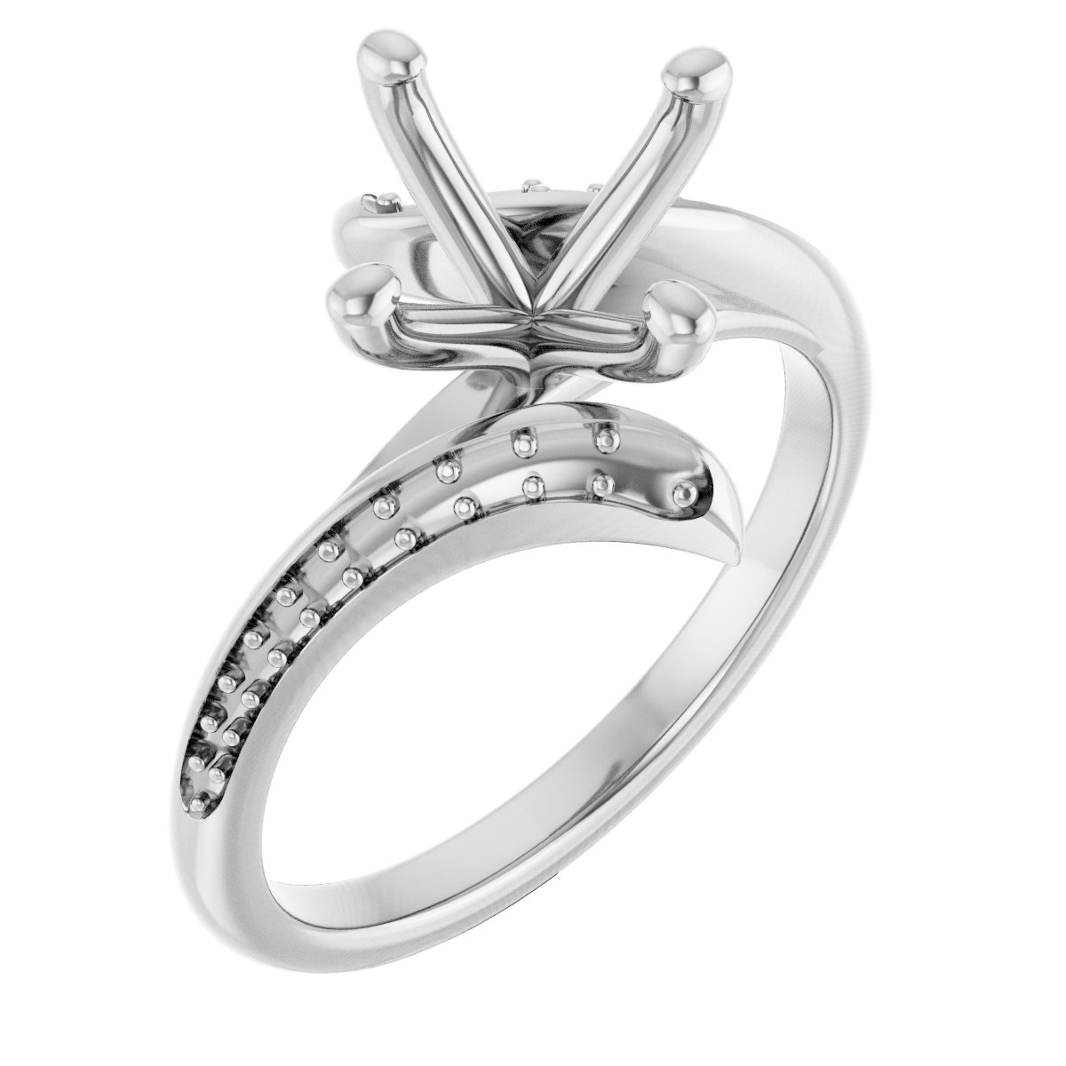 Accented Bypass Engagement Ring