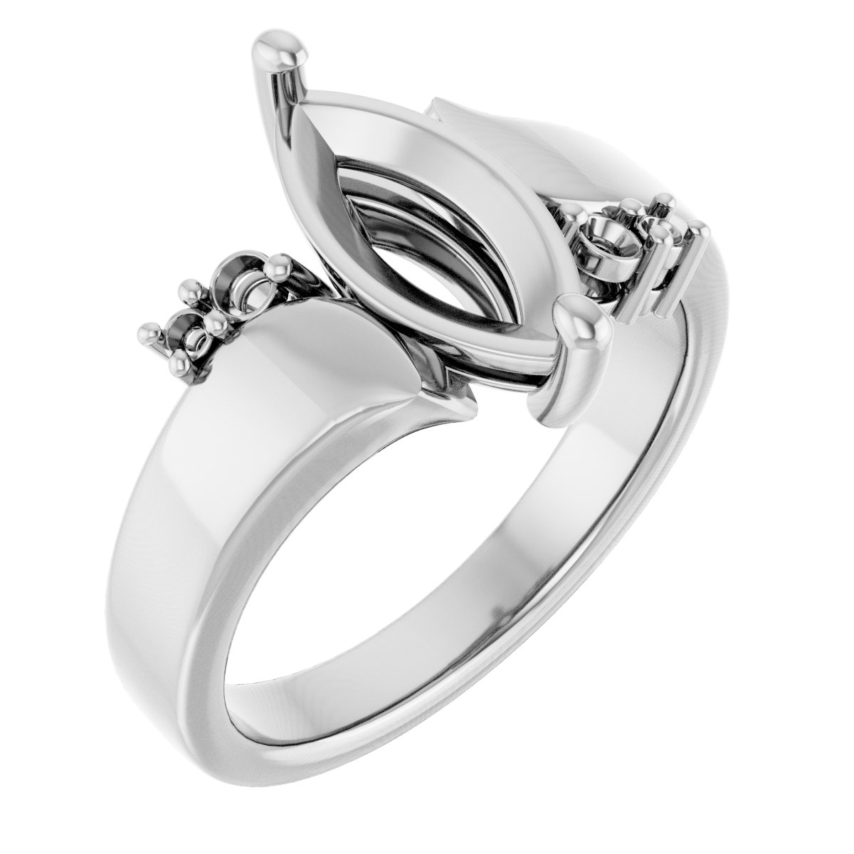 Accented Bypass Engagement Ring
