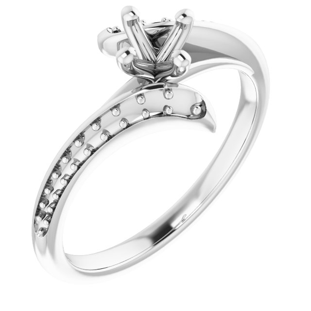 Accented Bypass Engagement Ring