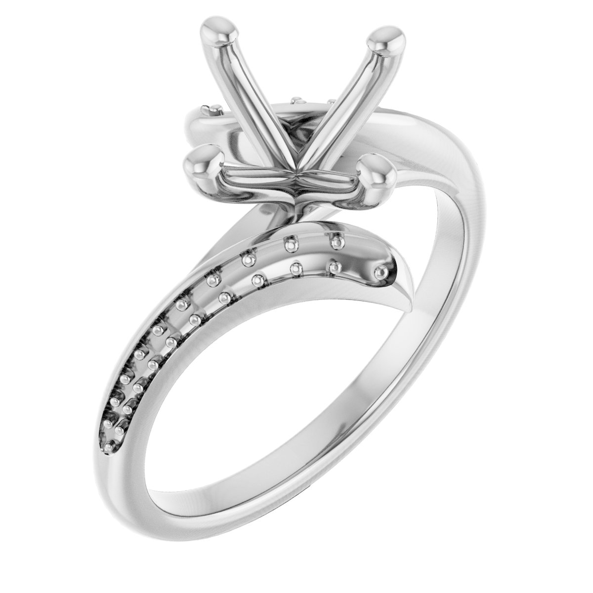 Accented Bypass Engagement Ring