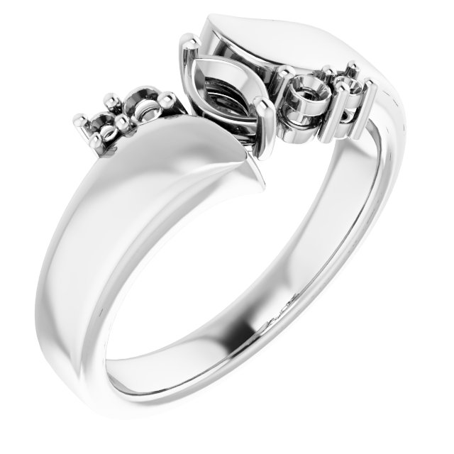 Accented Bypass Engagement Ring