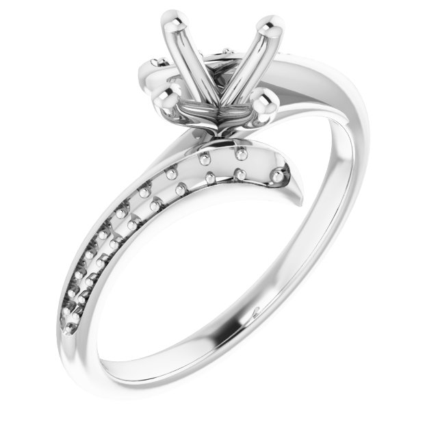 Accented Bypass Engagement Ring