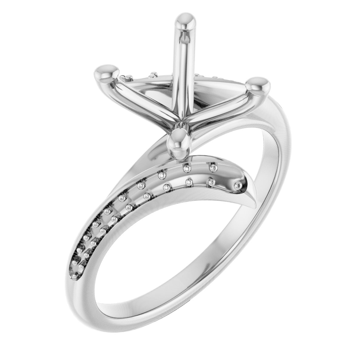 Accented Bypass Engagement Ring