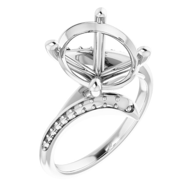 Accented Bypass Engagement Ring