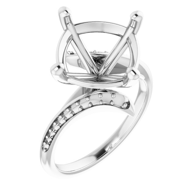 Accented Bypass Engagement Ring