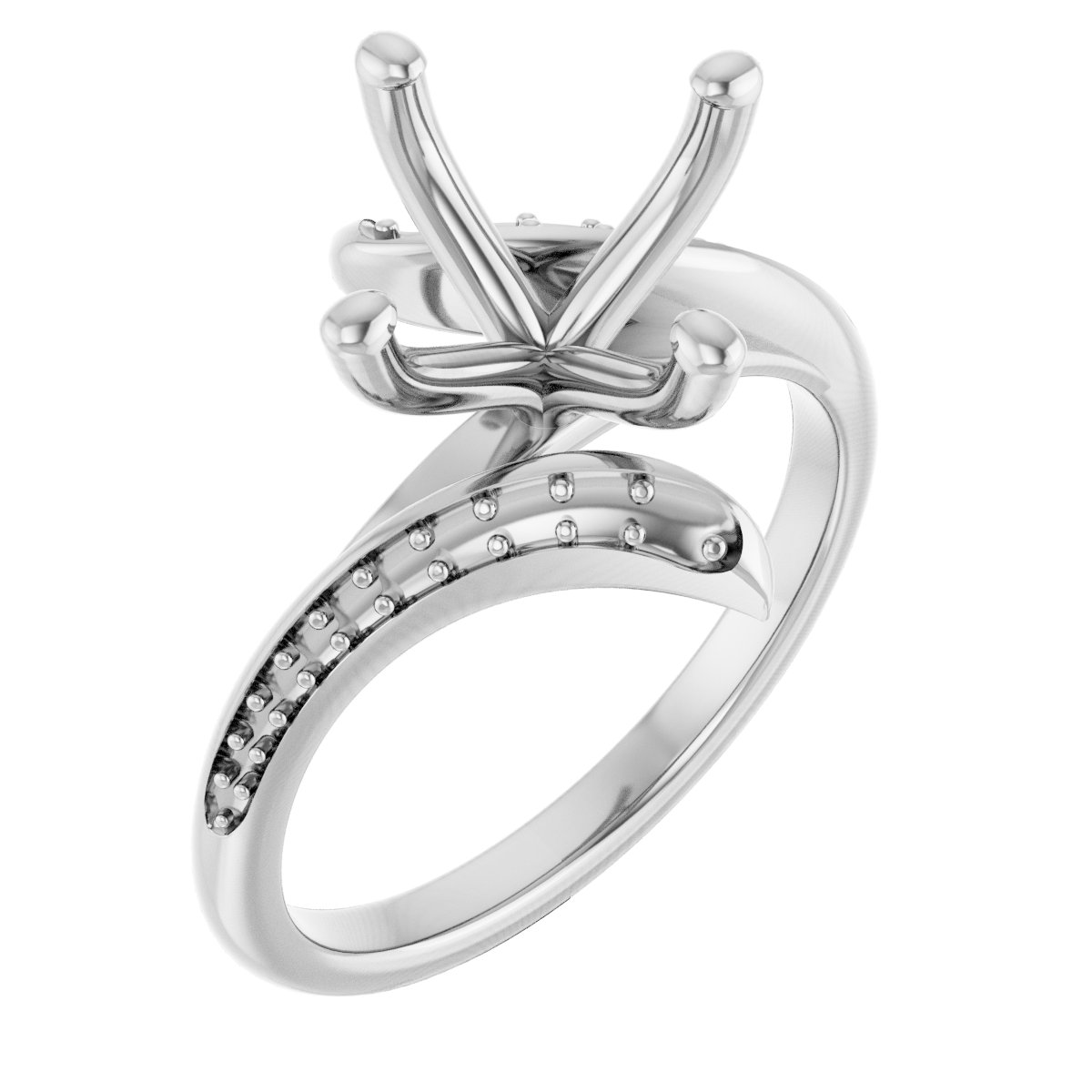Accented Bypass Engagement Ring