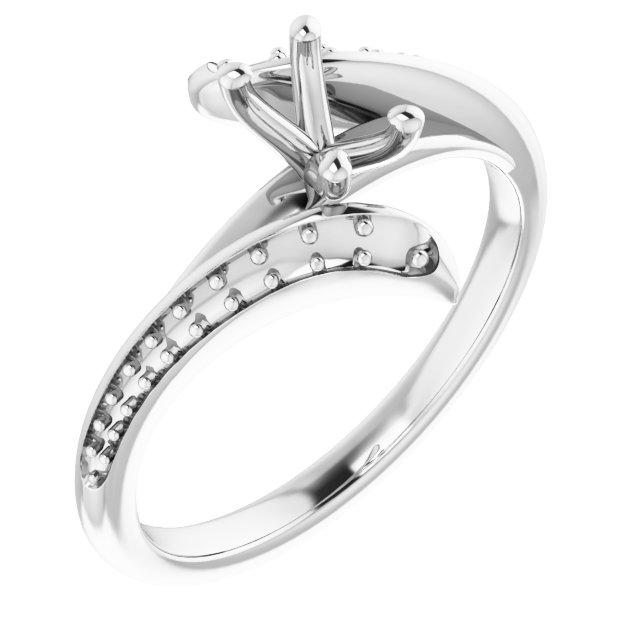 Accented Bypass Engagement Ring