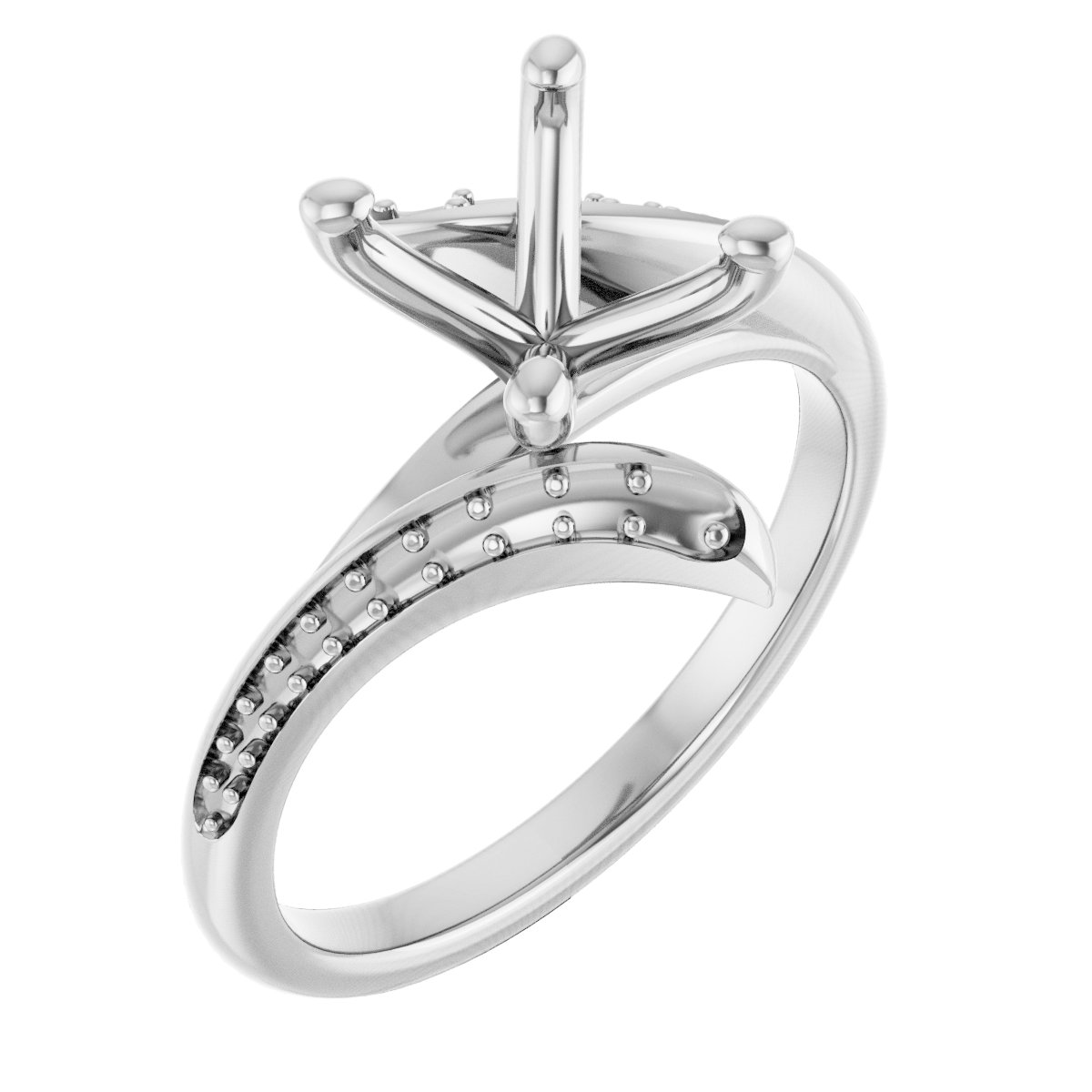Accented Bypass Engagement Ring