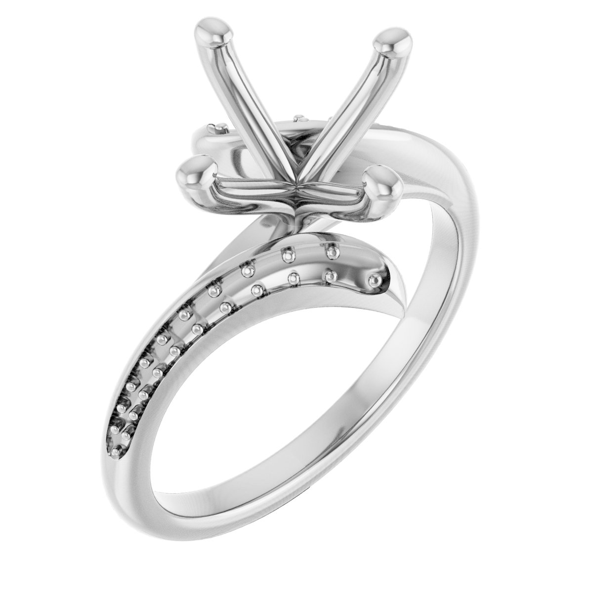 Accented Bypass Engagement Ring