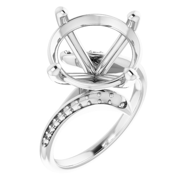 Accented Bypass Engagement Ring