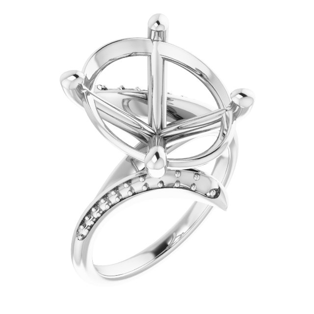 Accented Bypass Engagement Ring