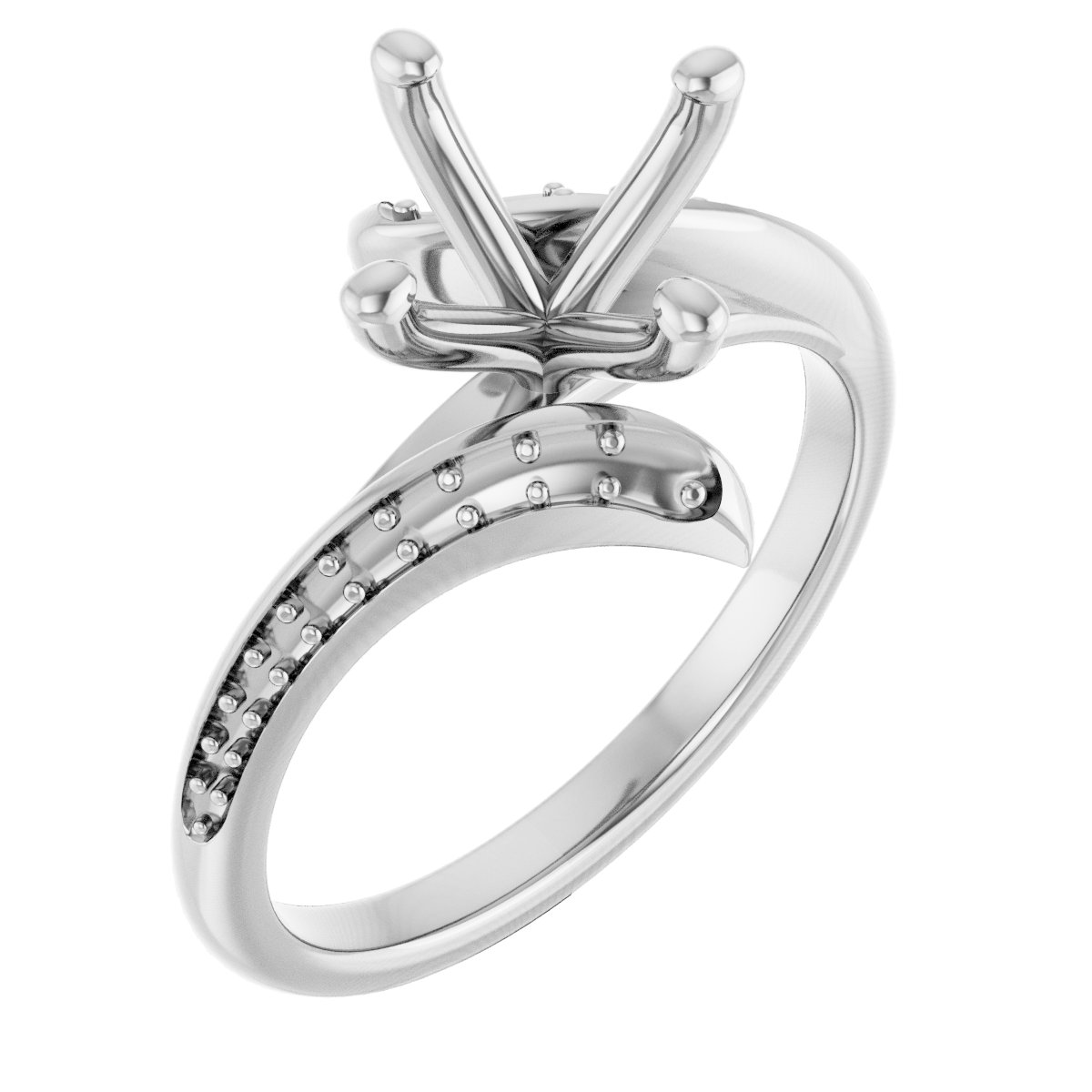 Accented Bypass Engagement Ring