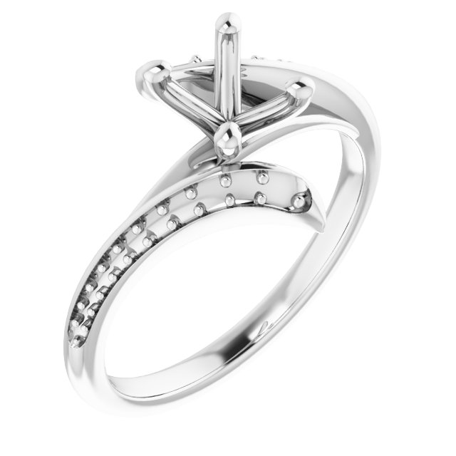 Accented Bypass Engagement Ring