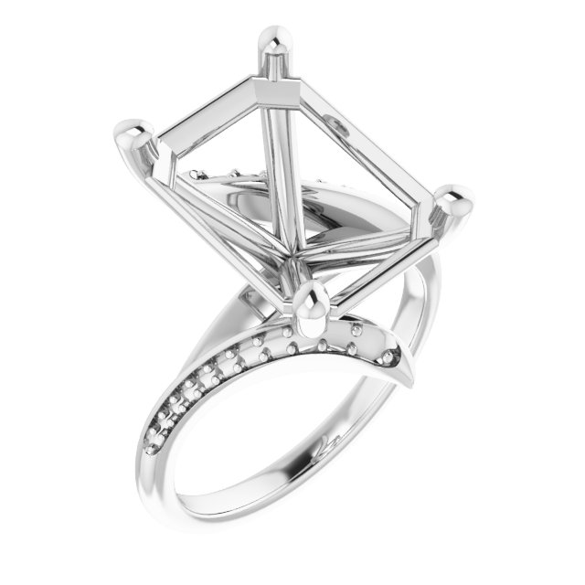 Accented Bypass Engagement Ring