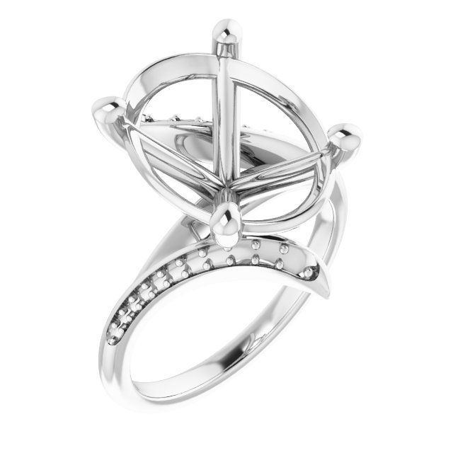 Accented Bypass Engagement Ring