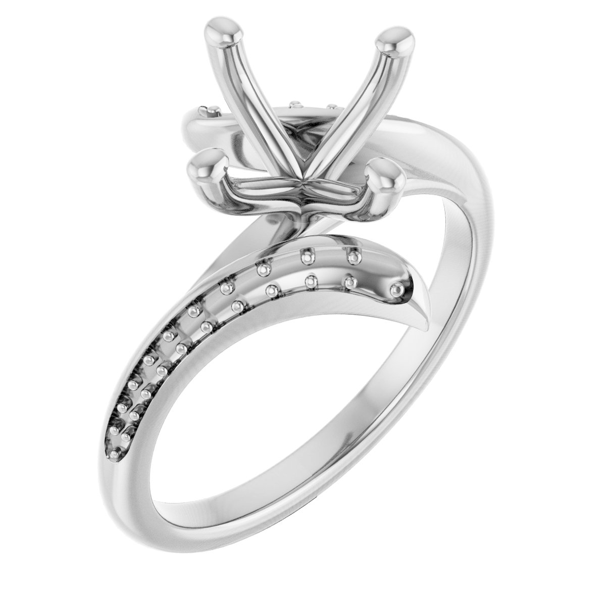 Accented Bypass Engagement Ring