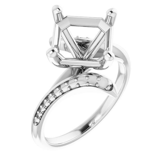 Accented Bypass Engagement Ring