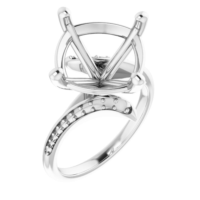 Accented Bypass Engagement Ring