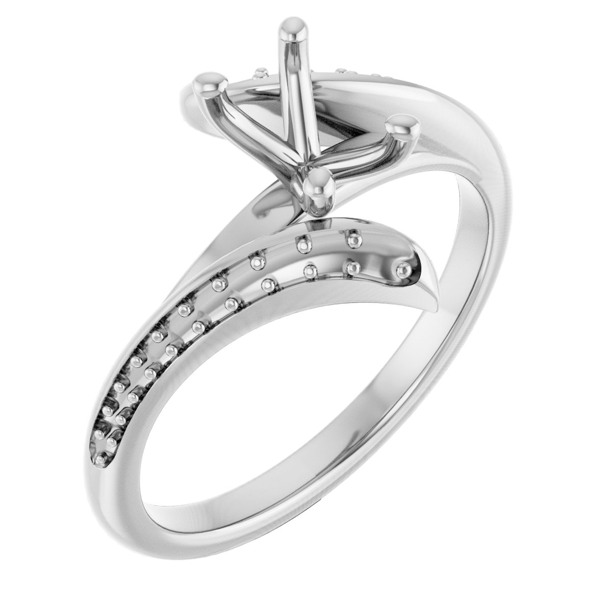 Accented Bypass Engagement Ring