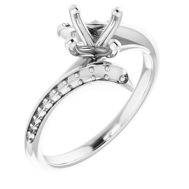 Accented Bypass Engagement Ring