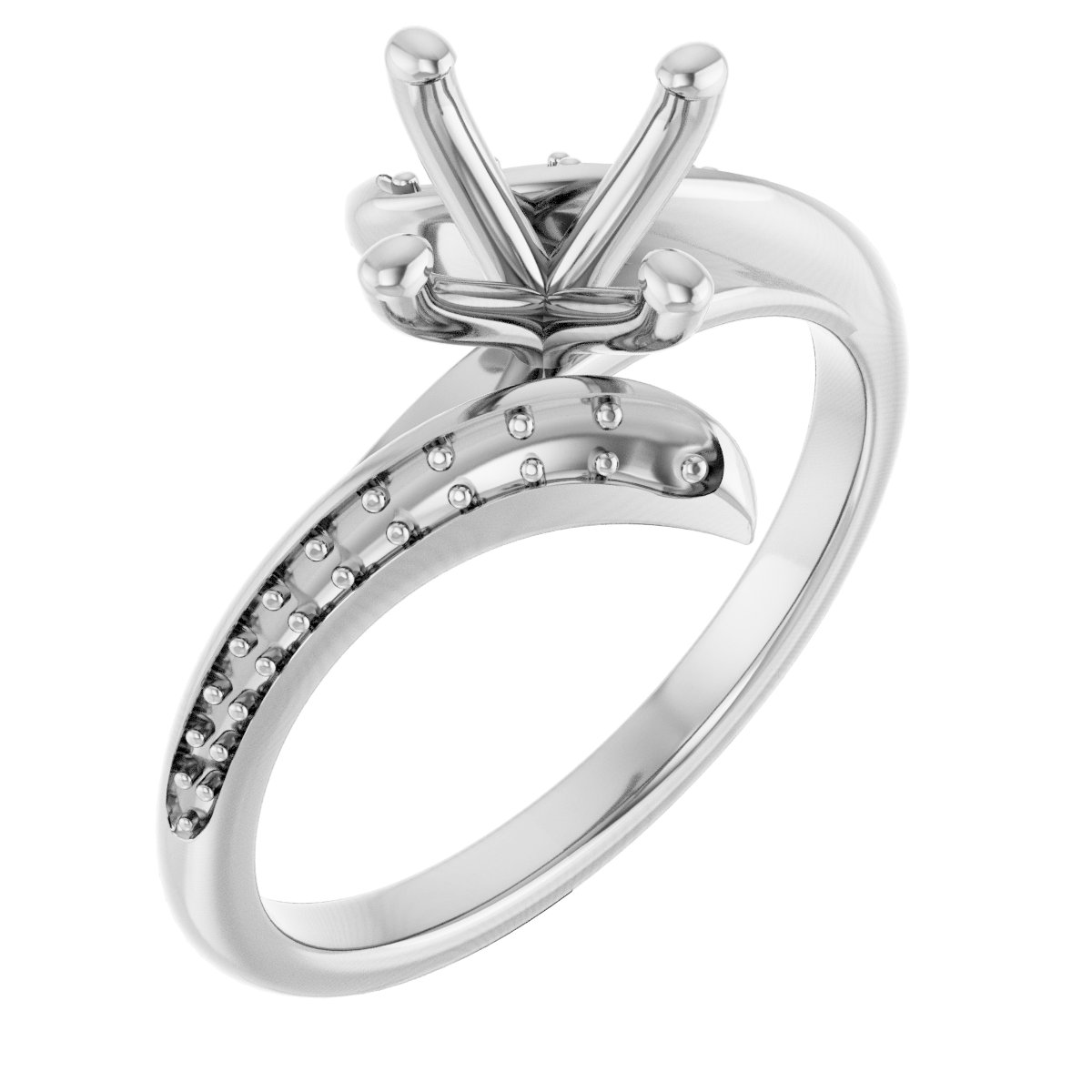 Accented Bypass Engagement Ring