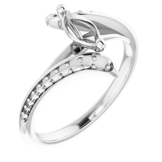 Accented Bypass Engagement Ring