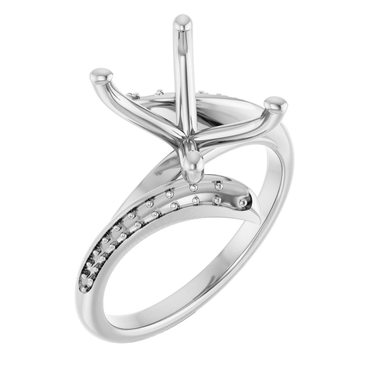 Accented Bypass Engagement Ring