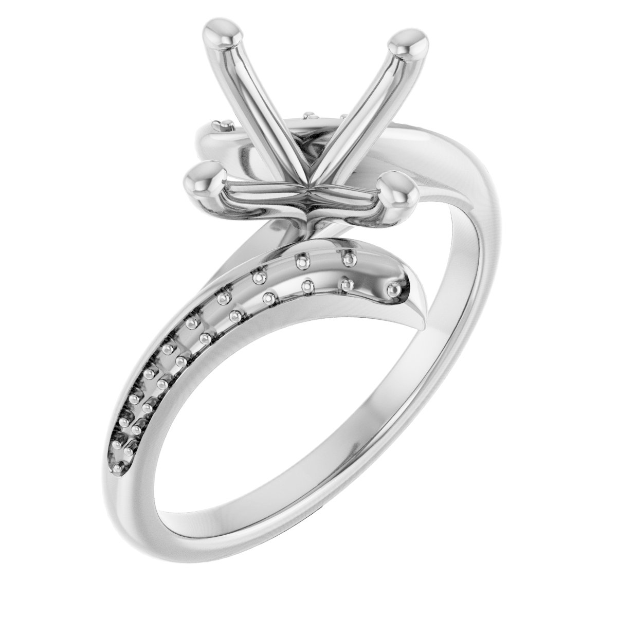 Accented Bypass Engagement Ring
