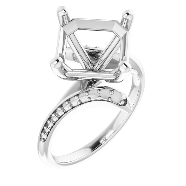 Accented Bypass Engagement Ring