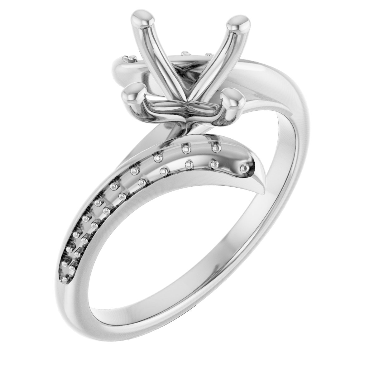 Accented Bypass Engagement Ring