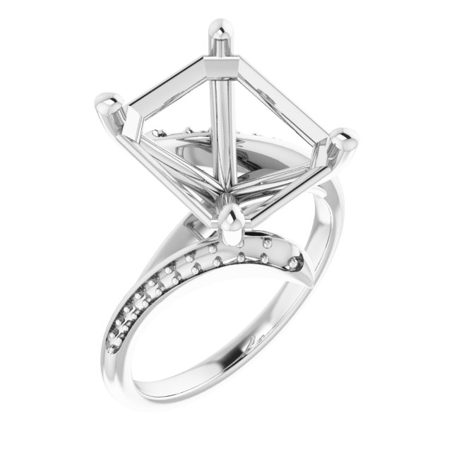 Accented Bypass Engagement Ring