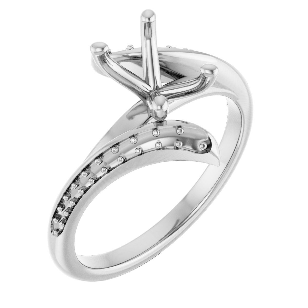 Accented Bypass Engagement Ring